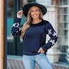 Women's Stylish Star Print Knitted Navy Sweater - Cupshe - 2 of 4