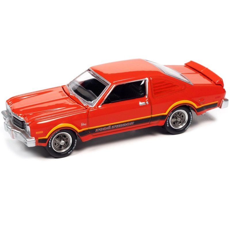 1976 Plymouth Volare Road Runner Spitfire Orange with Stripes Ltd Ed to 18056 pcs 1/64 Diecast Model Car by Johnny Lightning, 2 of 4