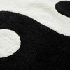 Racxily 30" x 30" Yin Yang Shaped Rug For Adults, Black & White - 3 of 4