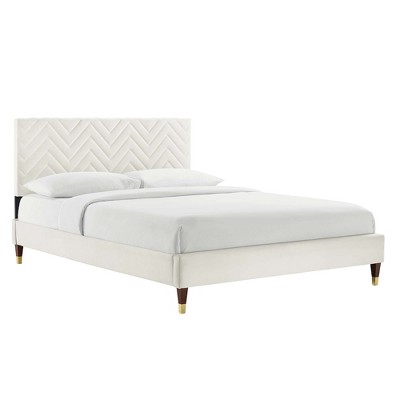 Modway Leah Chevron Tufted Performance Velvet Twin Platform Bed