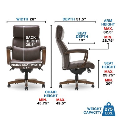Modern Executive High-Back Brown Leather Swivel Chair with Lumbar Support