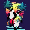 Junior's Design By Humans Penguin Summer Vacation By clingcling T-Shirt - 2 of 3