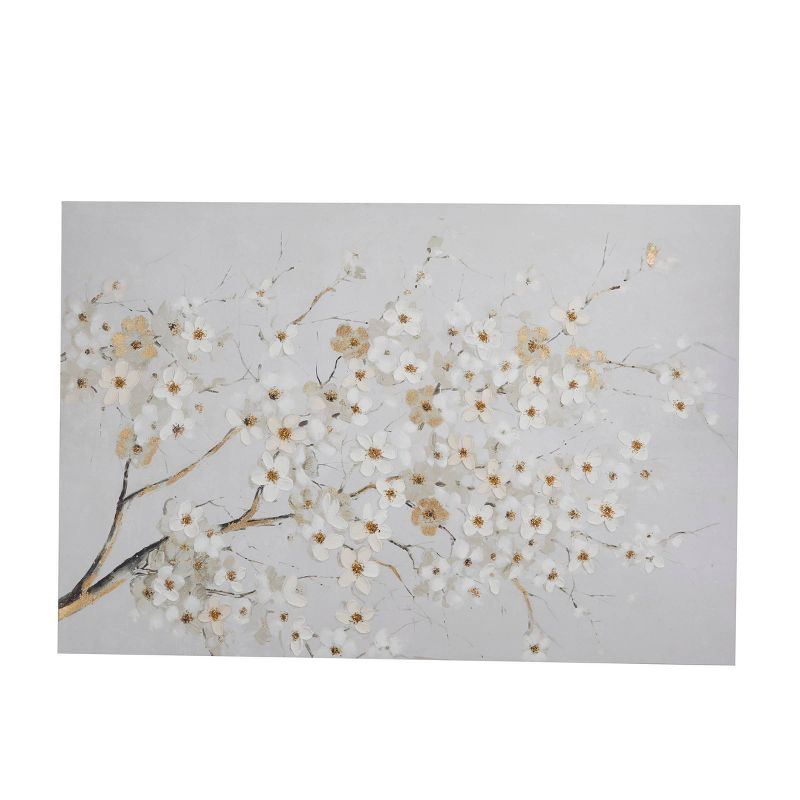 Canvas Floral Branch Wall Decor White - Olivia &#38; May, 3 of 8
