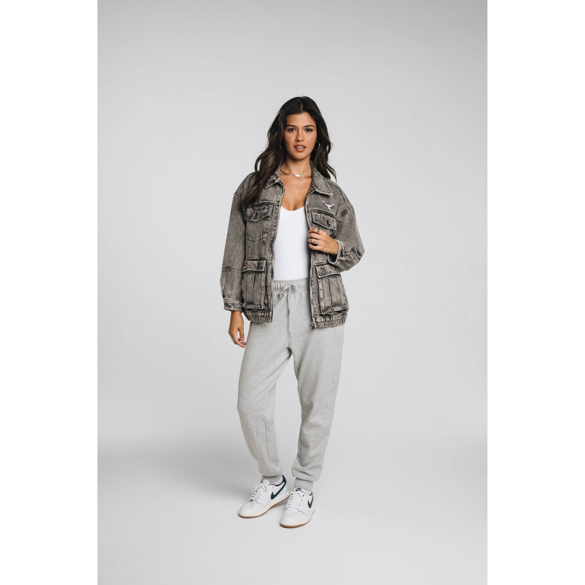 NCAA Texas Longhorns Women's Oversized Jacket with Cargo Pockets - M - Wild Collective