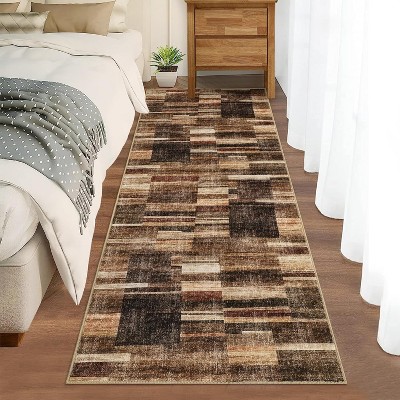 Washable Runner Rug Non Slip Kitchen Rugs Modern ndoor Entryway Rug Farmhouse Soft Bath Mat Stain Resistant Carpet for Bedroom Hallway Laundry