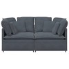 vidaXL Modular Sofa with Cushions - Velvet Dark Gray, 78.7"x39.4" Durable Metal Frame for Living/Bedroom - 3 of 4