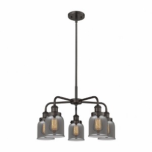 Bell - 5 Light Stem Hung Chandelier In Art Deco Style-14.75 Inches Tall and 23 Inches Wide - 1 of 1