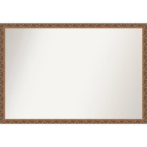 38" x 26" Non-Beveled Antique Bronze Wood Wall Mirror - Amanti Art: Rectangular, Includes Mounting Hardware - image 1 of 4