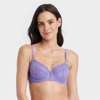 Women's Lace Plunge Push-up Bra - Auden™ Purple 36d : Target