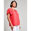 Jones New York Pleated Shoulder Flutter Sleeve Blouse - 2 of 3