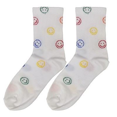 Alilang Women's Smile Face Low Cut Socks Non Slip Cotton for Casual Stability and Comfort 2 Pairs - One Size Fits Most