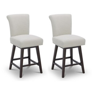 Spruce&Spring Upholstered 26-inch Counter Height Swivel Barstool - 1 of 4