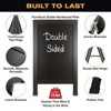 Excello Global Products Double-Sided 40x23 Heavy-Duty A-Frame Chalkboard Standing Sign,10 Chalk Markers, 40 Piece Stencils, Chalk and Eraser (Black) - 3 of 4