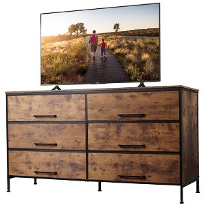 GALAXHERO 6-Drawer Wide Fabric Dresser TV Stand for 68" TV, Large Storage Tower Unit with Fabric Bins for Bedroom, Closet, Hallway - 1 of 4