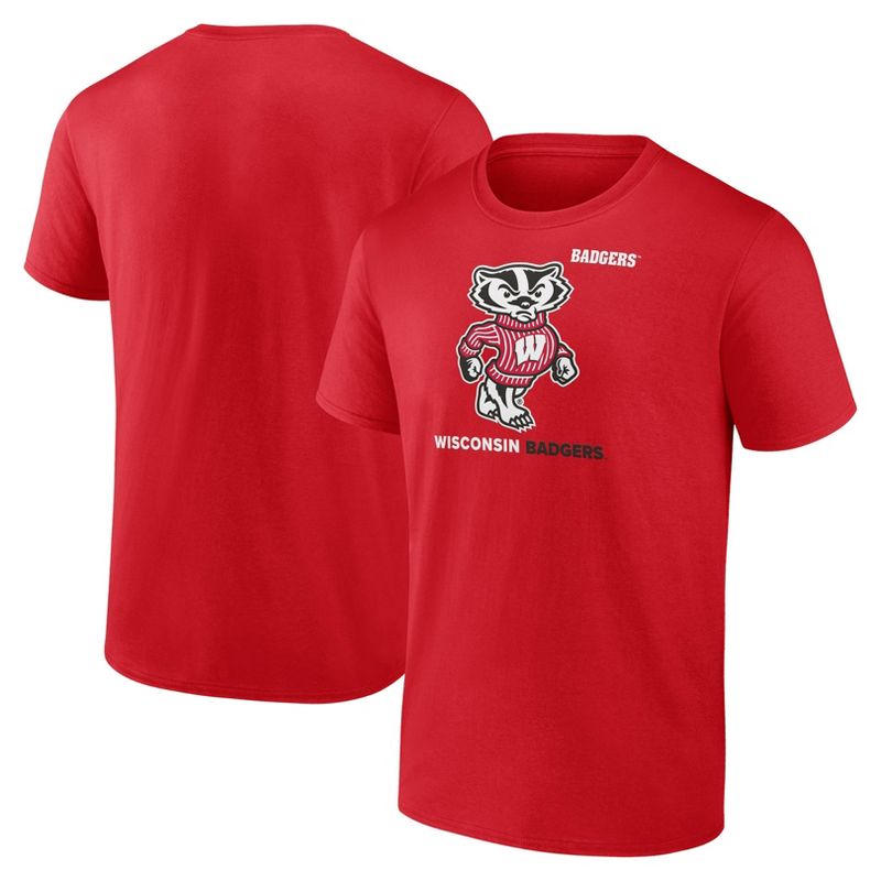 NCAA Wisconsin Badgers Men&#39;s Core Cotton T-Shirt, 1 of 4