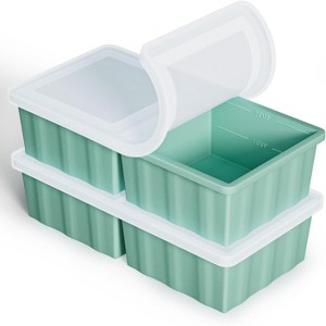 Silicone Freezer Trays with Lid, Soup Portion Freeze Molds for Meal Prep, and Souped Ice Cubes - 1 of 4