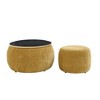 Ridstar 2-in-1 Round Storage Ottoman with Small Seat Top-Dark Yellow - 3 of 4