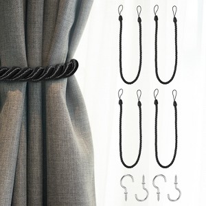Unique Bargains Handmade Woven Braided Metal Screw Hooks Curtain Tiebacks - 1 of 4