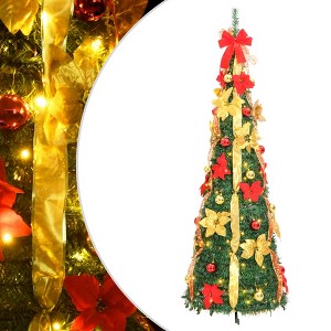 vidaXL Artificial Christmas Tree Pop-up 150 LEDs Green 70.9 in. - 1 of 4
