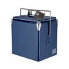Foster & Rye Blue Stainless Steel Cooler, Plastic Lined, Vintage Style Beer and Wine Cooler, Portable Beverage Chiller and Ice Chest,  Set of 1 - 4 of 4