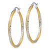 Black Bow Jewelry 2.5mm, Twisted Hoop Earring in 14k Gold and Rhodium 35mm (1 3/8 Inch) - 2 of 4