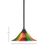 Toltec Lighting Any 1 - Light Pendant in  Dark Granite with 14" Mardi Gras Shade - 2 of 2