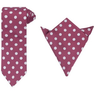 INSPIRE CHIC Men's Polka Dots Classic Pocket Square Tie Sets - 1 of 4