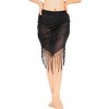 LA LEELA Women's Summer Sarong Beach Cover Ups Short Sheer Wrap Scarf Skirt Bikini Swimsuit Coverup Dress One Size Short Black - 2 of 4