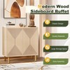 Lirago 4-Door Modern Accent Storage Cabinet with Gold Metal Legs "C Space-Saving Design for Dining & Living Areas - 4 of 4