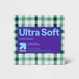 Holiday Ultra Soft Facial Tissue - Holly - 65ct - up&up - 1 of 4