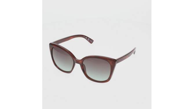 Women&#39;s Shiny Plastic Cateye Sunglasses with Gradient Lens - Universal Thread&#8482; Brown/Tortoise Print, 2 of 4, play video
