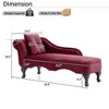 Christopher Knight Home Bailey 62'' Velvet Chaise Lounge Indoor with 1 pillow and Nailhead Trim, Scrolled Backrest - 3 of 4