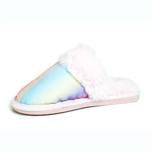 Limited Too Girl's Fuzzy Cross Band House Slide Slippers : Target