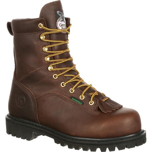 Men's Brown Georgia Boot Lace-to-toe Steel Toe Waterproof Work Boot ...