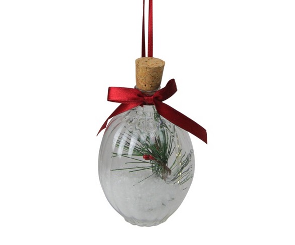 Allstate 4.5" Snow in a Bottle Christmas Ornament - White