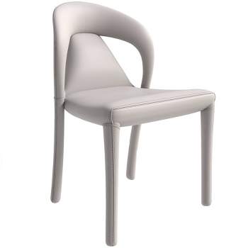 LeisureMod Solace Modern Dining Chair in Upholstered Leather with Metal Frame and Legs, Accent Chair for Dining Room & Kitchen