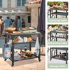 DOMETOUR 3-Shelf Outdoor Grill Cart Table with Wheels, Pizza Oven & Food Prep Table, Blackstone Griddle Stand with Propane Tank Hook - 3 of 4