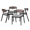 Baxton Studio 4pc Revelin Fabric and Metal Dining Chair Set Gray/Dark Brown/Black - 2 of 4