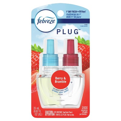 Febreze Odor-Eliminating Fade Defy PLUG Air Freshener Refill, Berry & Bramble, (1) .87 fl. oz. Oil Refill