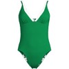 Lands' End Women's Chlorine Resistant Reversible V-Neck Ultra High Leg Strappy One Piece Swimsuit - 3 of 4