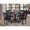 HomeStock 5-Piece Black Finish Solid Wood Top Dining table with 4 Chairs - 2 of 4
