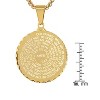 Steeltime stainless steel Our Father english prayer round pendant. Color Options: Silver, Gold, Rose Gold, Multi - 3 of 4