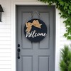 HomeRoots 12" Black Hello and Welcome Solid Wood Reversible Hanging Wall Or Door Decor - 2 of 4