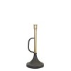 Metal Trumpet Taper Candle Holder (Set of 2) – 9.25"H & 12"H – Black & Gold – By Melrose - 4 of 4