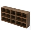 Resenkos Entryway Table, Console Sofa Table,63" Console Table, Farmhouse 4-Tier Sofa Table with 15 Storage Cubes Brown - 3 of 3
