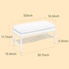 TiramisuBest Industrial Entryway Shoe Bench with Upholstered Seat & Rustic Storage, Fabric & Metal Design for Small Spaces (Antique Brown) - 3 of 4