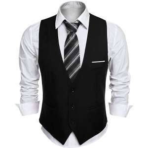 COOFANDY Men's Suit Vest Slim Fit Formal Dress Waistcoat - 1 of 4