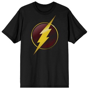 Flash Embellished DC Logo Crew Neck Short Sleeve Men's Black T-shirt - 1 of 3