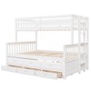 PAGED Simple Wooden Bunk Bed Loft Bed, Twin over Twin Bed Frame with Twin Size Trundle, Storage Stairs and Guardrail for Kids, Teens - 3 of 4