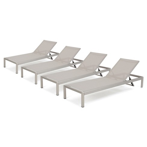 Leninisme Hangen Bowling Cape Coral 4pk Mesh Patio Chaise Lounge - Gray - Christopher Knight Home :  Target